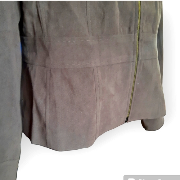 Jessica NWT size 14 suede look zip up collared lined light jacket - Picture 4 of 10